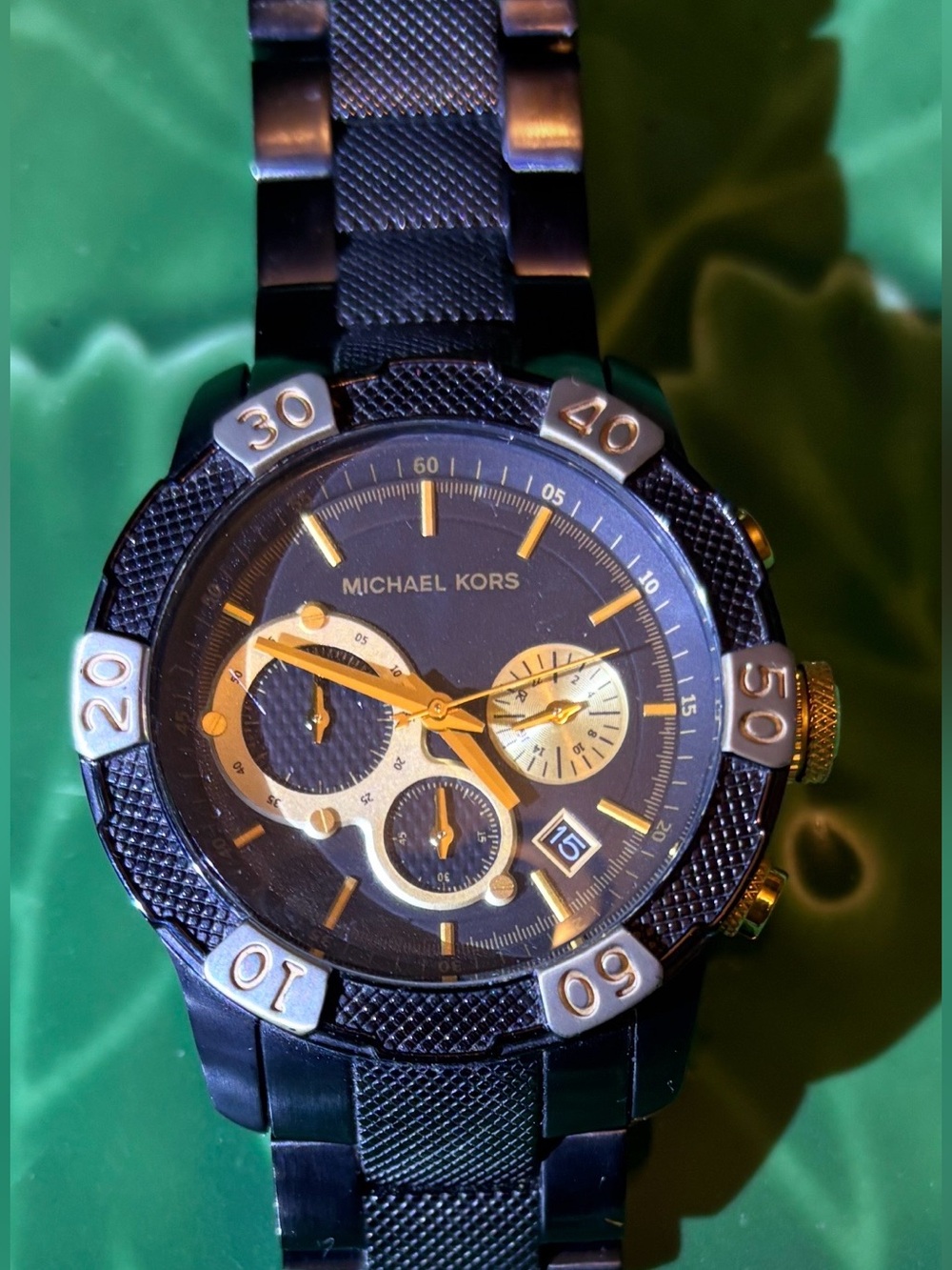 Michael Kors Black and Gold-Tone Sport Chronograph Watch